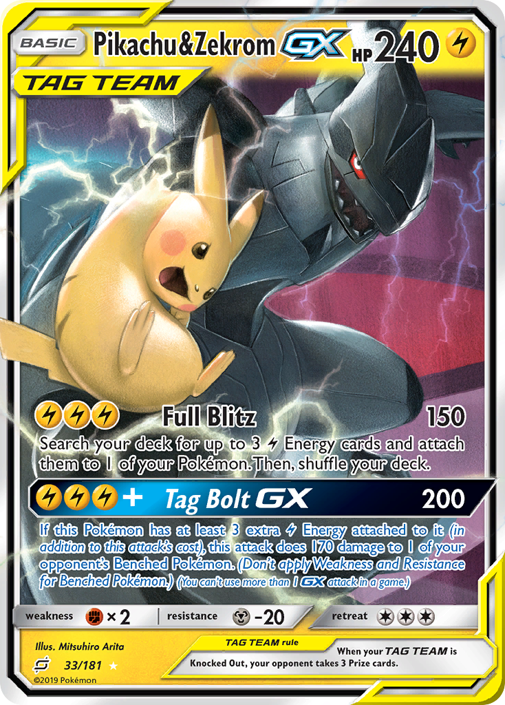 Pikachu & Zekrom GX (33/181) [Sun & Moon: Team Up] | Exor Games Bridgewater