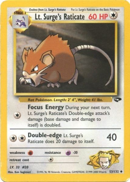 Lt. Surge's Raticate (53/132) [Gym Challenge Unlimited] | Exor Games Bridgewater