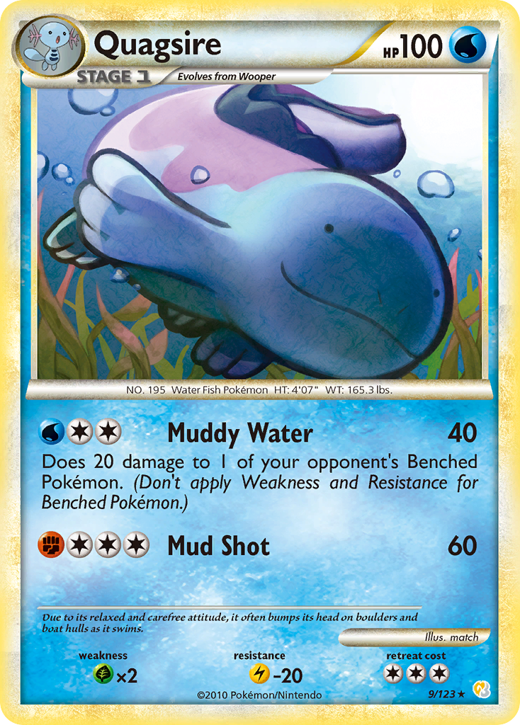 Quagsire (9/123) [HeartGold & SoulSilver: Base Set] | Exor Games Bridgewater