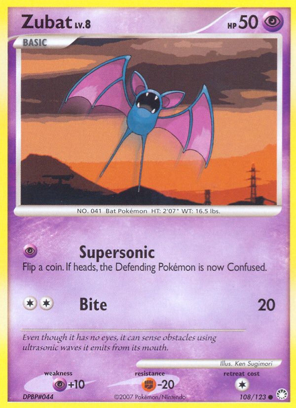 Zubat (108/123) [Diamond & Pearl: Mysterious Treasures] | Exor Games Bridgewater