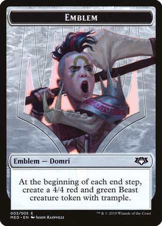 Emblem - Domri, Chaos Bringer [Mythic Edition Tokens] | Exor Games Bridgewater