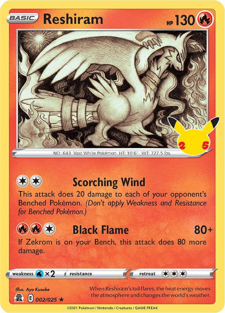 Reshiram (002/025) [Celebrations: 25th Anniversary] | Exor Games Bridgewater