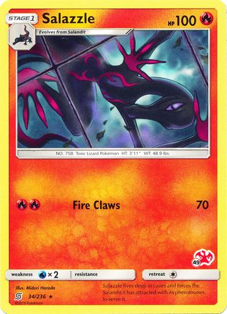 Salazzle (34/236) (Charizard Stamp #49) [Battle Academy 2020] | Exor Games Bridgewater