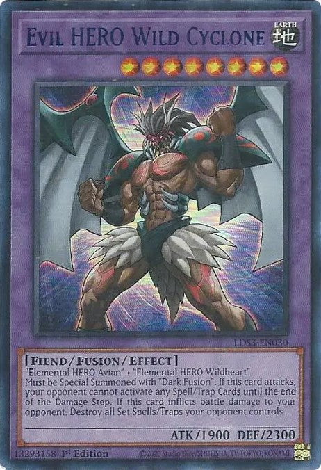 Evil HERO Wild Cyclone (Blue) [LDS3-EN030] Ultra Rare | Exor Games Bridgewater