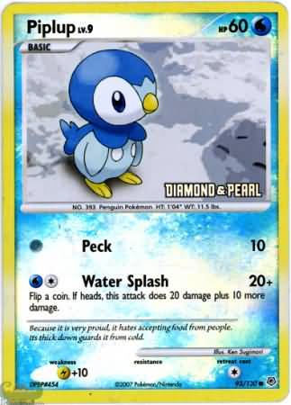 Piplup (93/130) [Burger King Promos: 2008 Collection] | Exor Games Bridgewater