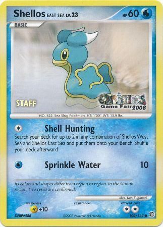 Shellos East Sea (106/132) (Origins Game Fair 2008 Staff) [Nintendo: Black Star Promos] | Exor Games Bridgewater