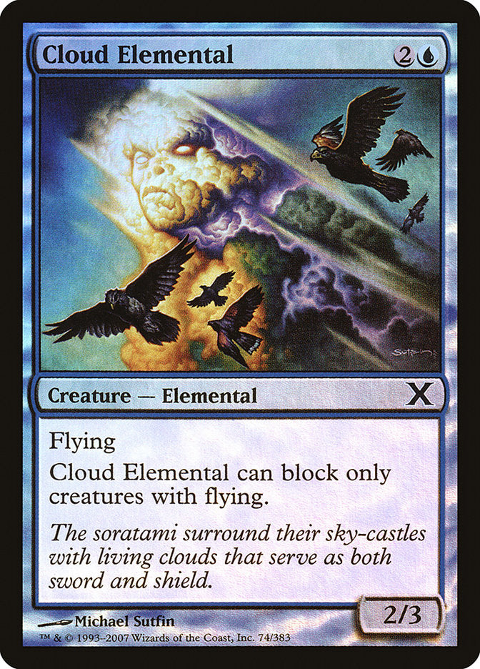 Cloud Elemental (Premium Foil) [Tenth Edition] | Exor Games Bridgewater