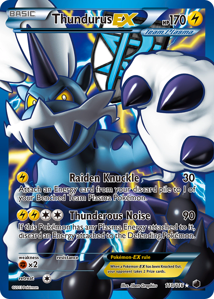 Thundurus EX (110/116) [Black & White: Plasma Freeze] | Exor Games Bridgewater