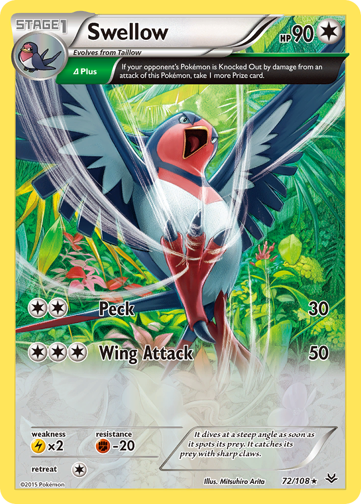 Swellow (72/108) [XY: Roaring Skies] | Exor Games Bridgewater