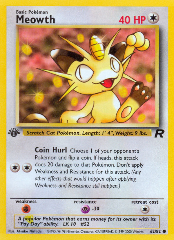 Meowth (62/82) [Team Rocket 1st Edition] | Exor Games Bridgewater