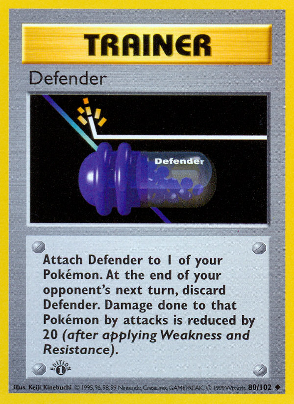 Defender (80/102) (Shadowless) [Base Set 1st Edition] | Exor Games Bridgewater