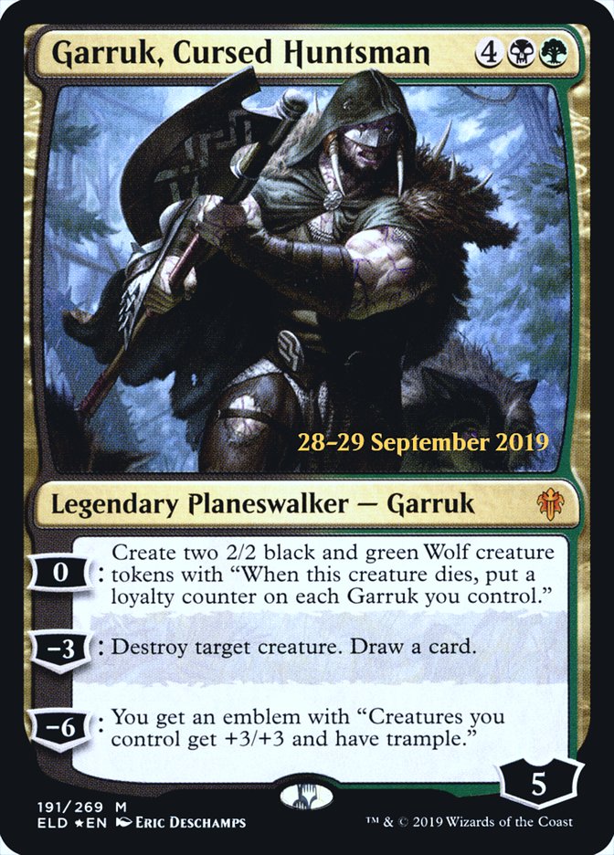 Garruk, Cursed Huntsman  [Throne of Eldraine Prerelease Promos] | Exor Games Bridgewater