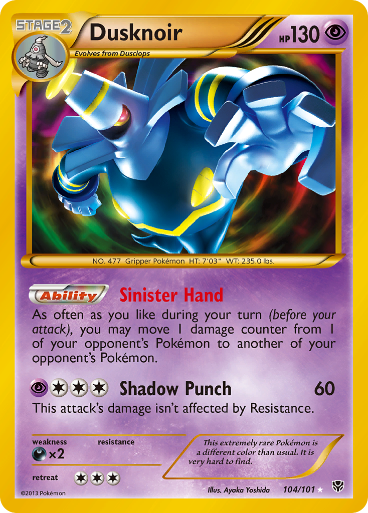 Dusknoir (104/101) [Black & White: Plasma Blast] | Exor Games Bridgewater