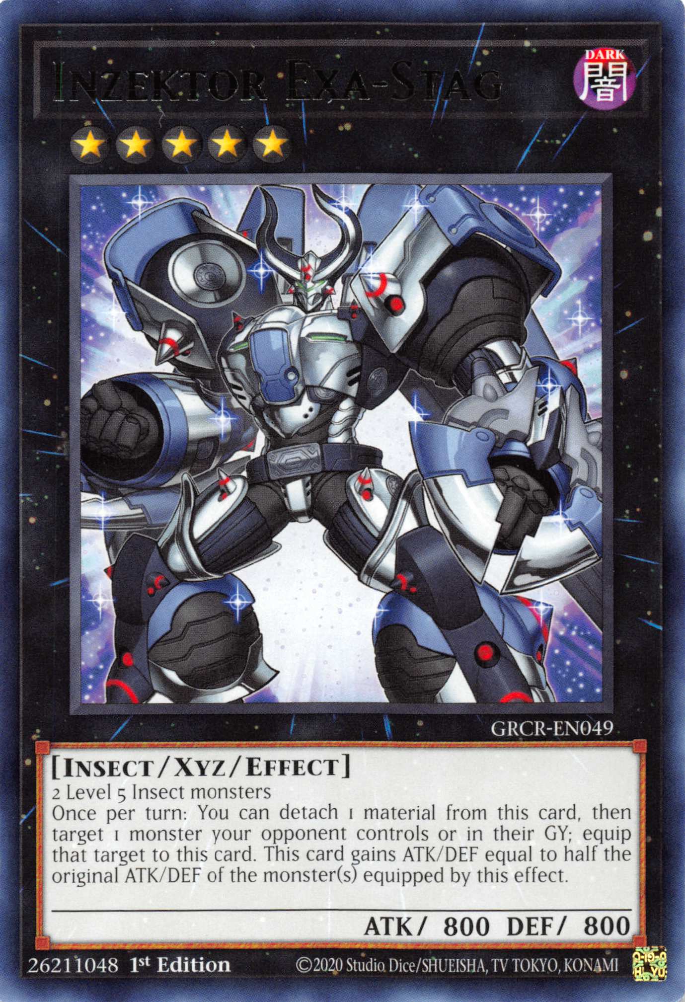 Inzektor Exa-Stag [GRCR-EN049] Rare | Exor Games Bridgewater