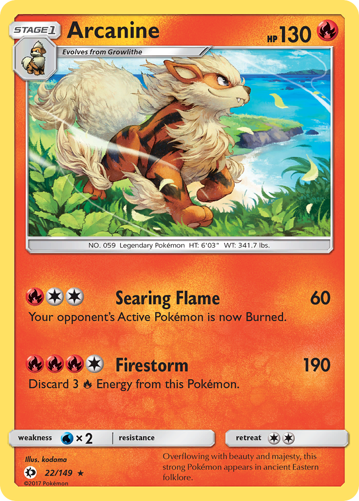 Arcanine (22/149) [Sun & Moon: Base Set] | Exor Games Bridgewater