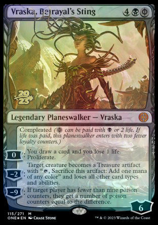 Vraska, Betrayal's Sting [Phyrexia: All Will Be One Prerelease Promos] | Exor Games Bridgewater