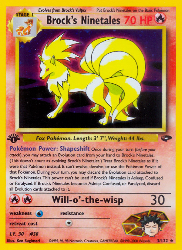 Brock's Ninetales (3/132) [Gym Challenge 1st Edition] | Exor Games Bridgewater