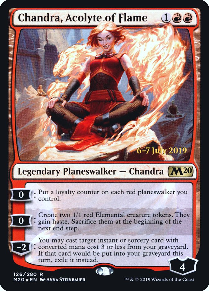 Chandra, Acolyte of Flame  [Core Set 2020 Prerelease Promos] | Exor Games Bridgewater