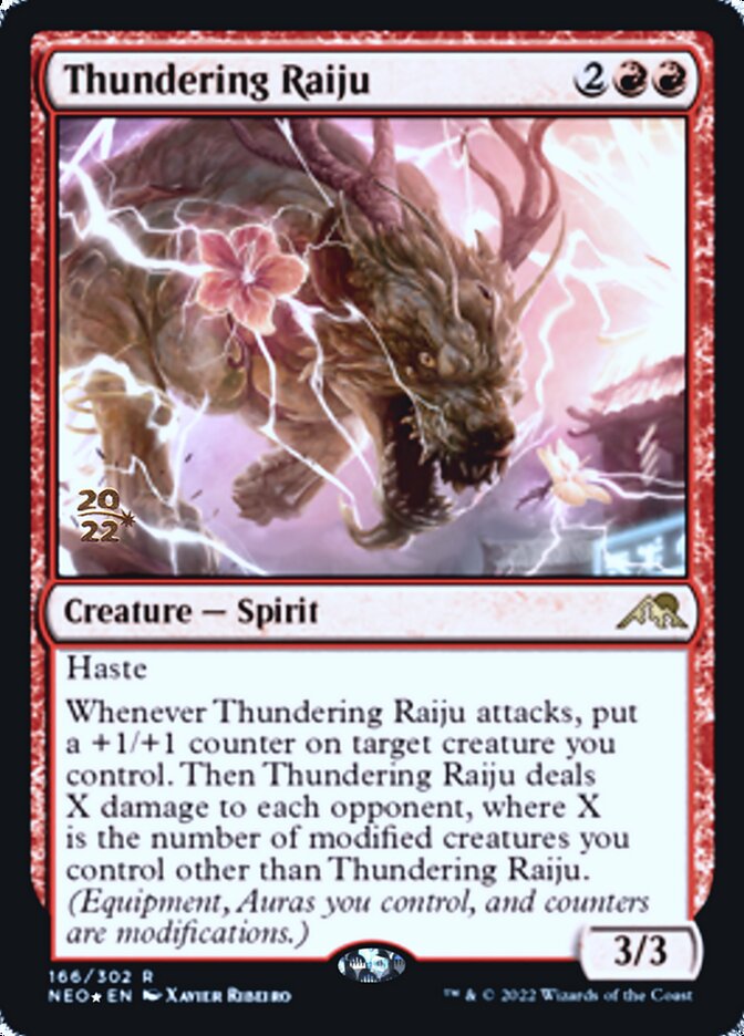 Thundering Raiju [Kamigawa: Neon Dynasty Prerelease Promos] | Exor Games Bridgewater