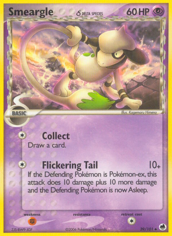 Smeargle (39/101) (Delta Species) [EX: Dragon Frontiers] | Exor Games Bridgewater