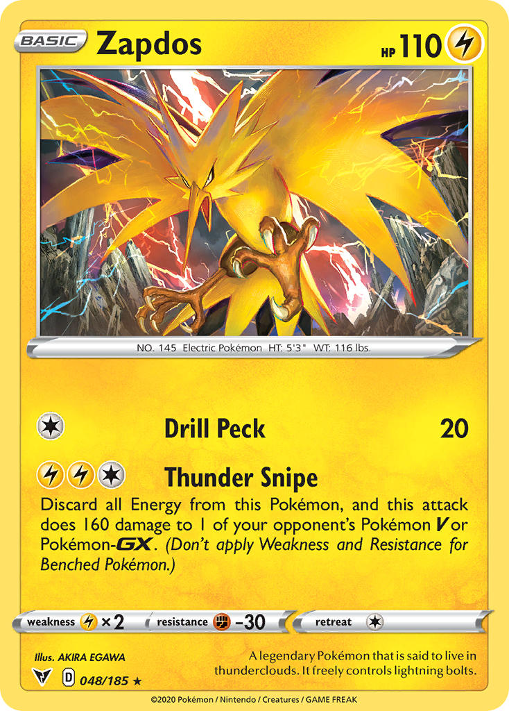 Zapdos (048/185) [Sword & Shield: Vivid Voltage] | Exor Games Bridgewater