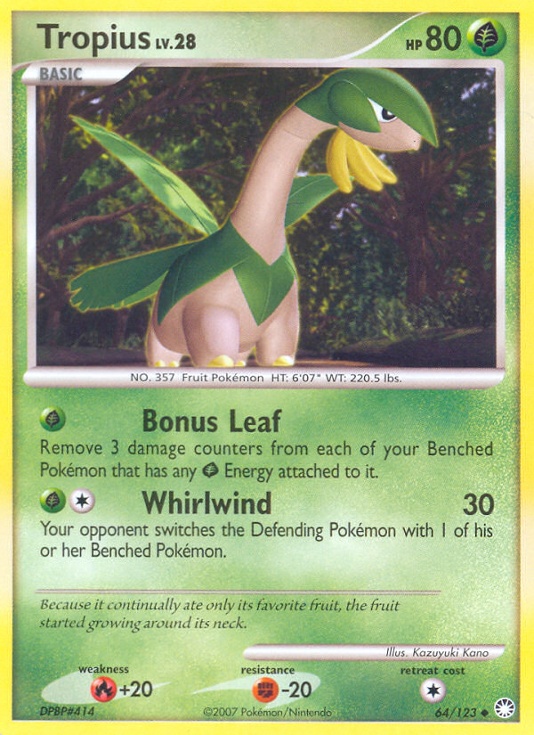 Tropius (64/123) [Diamond & Pearl: Mysterious Treasures] | Exor Games Bridgewater