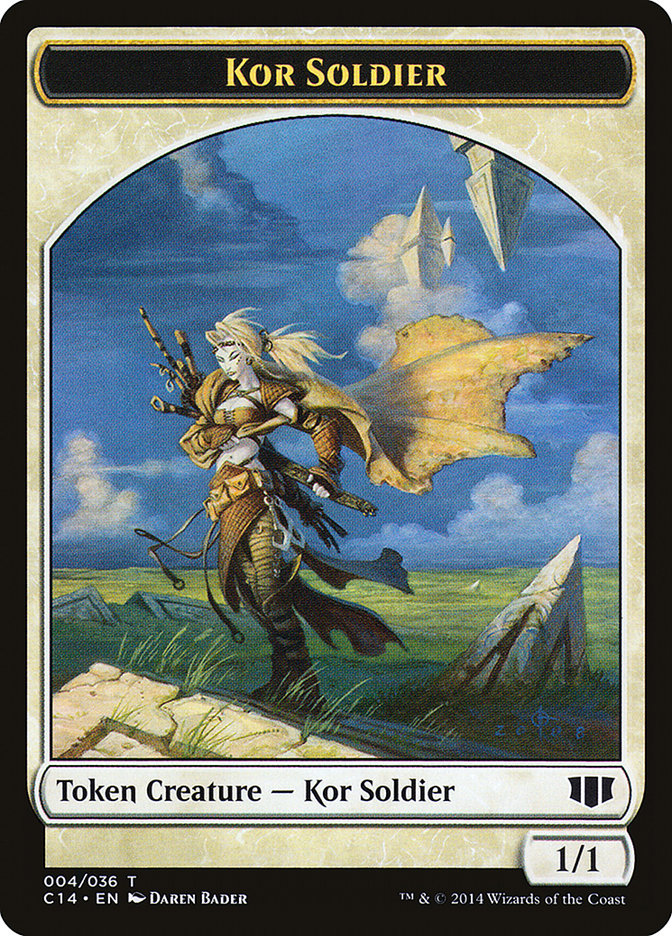 Kor Soldier // Pegasus Double-sided Token [Commander 2014 Tokens] | Exor Games Bridgewater