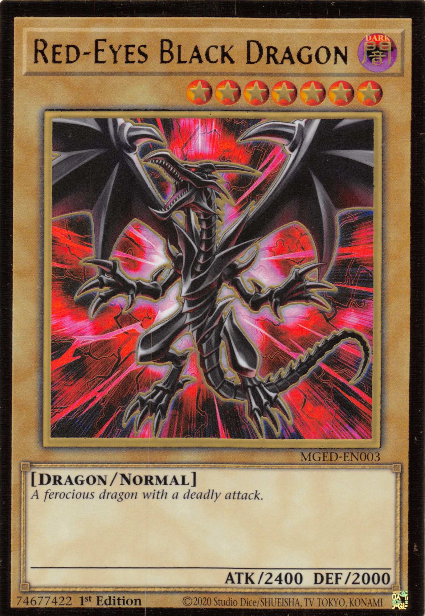 Red-Eyes Black Dragon (Alternate Art) [MGED-EN003] Gold Rare | Exor Games Bridgewater