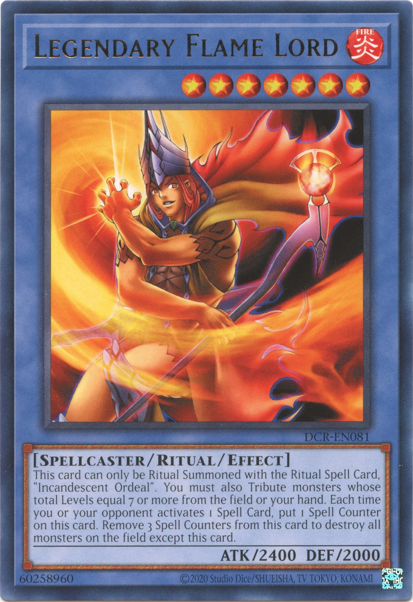 Legendary Flame Lord (25th Anniversary) [DCR-EN081] Rare | Exor Games Bridgewater