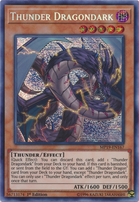 Thunder Dragondark [MP19-EN167] Prismatic Secret Rare | Exor Games Bridgewater