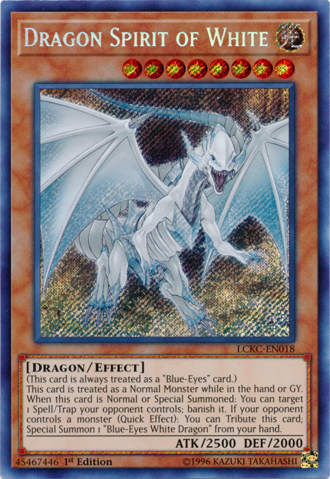 Dragon Spirit of White [LCKC-EN018] Secret Rare | Exor Games Bridgewater