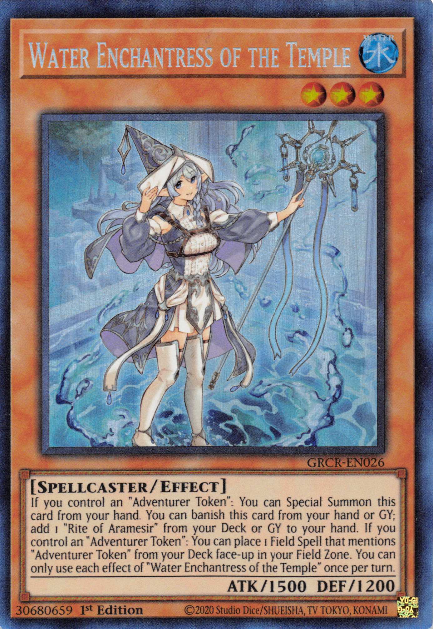 Water Enchantress of the Temple [GRCR-EN026] Collector's Rare | Exor Games Bridgewater