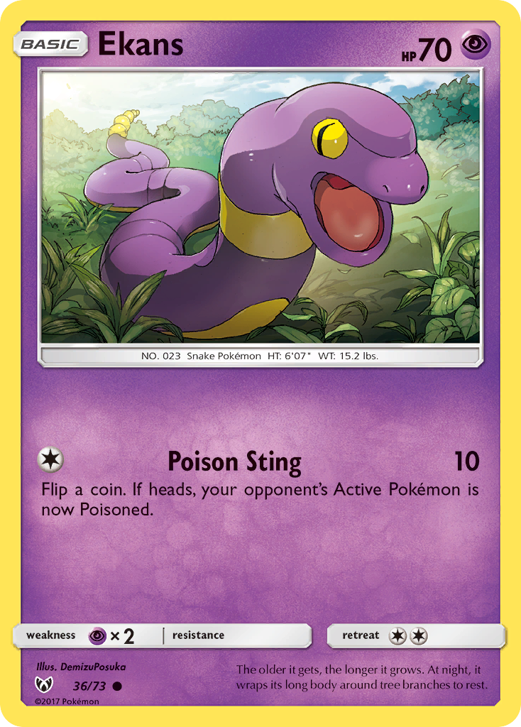 Ekans (36/73) [Sun & Moon: Shining Legends] | Exor Games Bridgewater