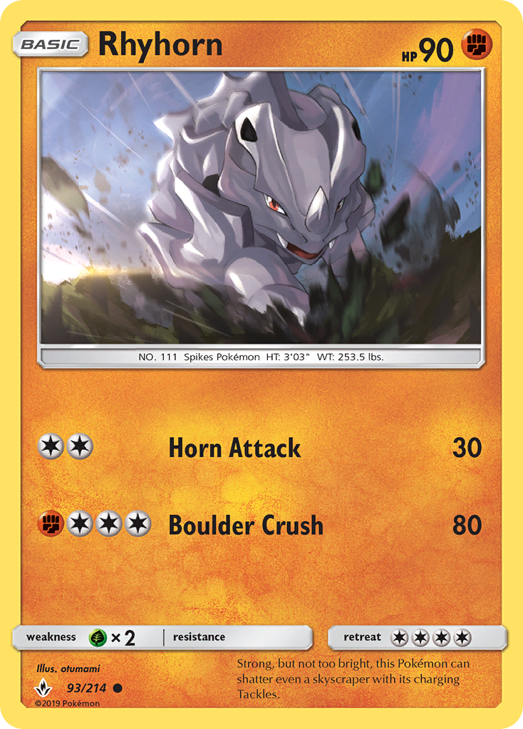 Rhyhorn (93/214) [Sun & Moon: Unbroken Bonds] | Exor Games Bridgewater