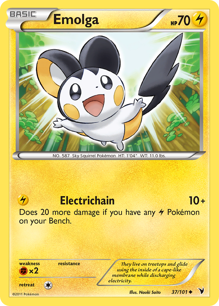 Emolga (37/101) [Black & White: Noble Victories] | Exor Games Bridgewater