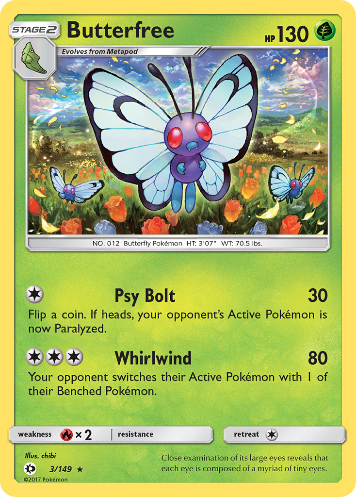 Butterfree (3/149) [Sun & Moon: Base Set] | Exor Games Bridgewater