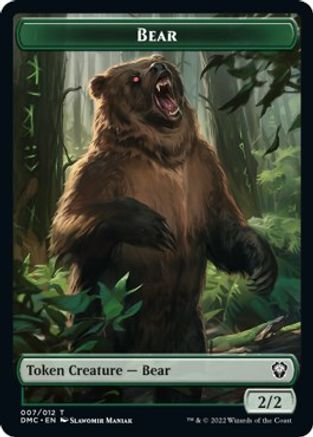 Kavu // Bear Double-sided Token [Dominaria United Commander Tokens] | Exor Games Bridgewater