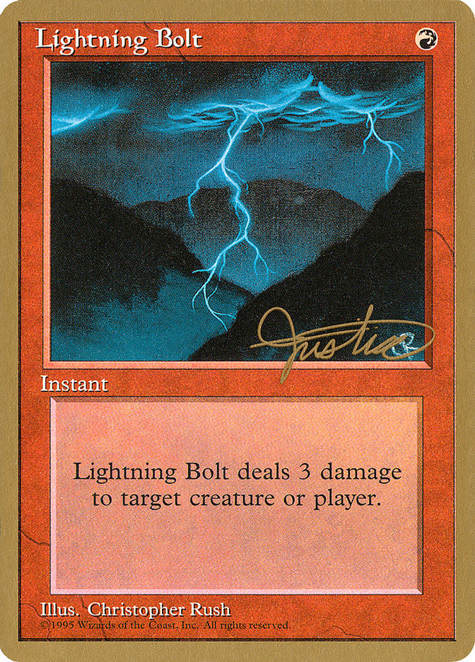 Lightning Bolt (Mark Justice) [Pro Tour Collector Set] | Exor Games Bridgewater