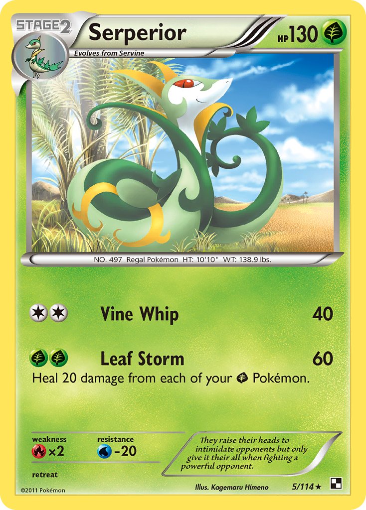 Serperior (5/114) (Cracked Ice Holo) (Theme Deck Exclusive) [Black & White: Base Set] | Exor Games Bridgewater