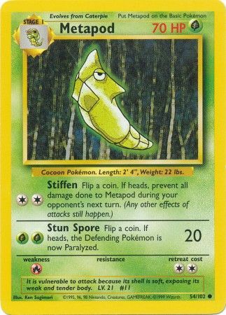 Metapod (54/102) [Base Set Unlimited] | Exor Games Bridgewater