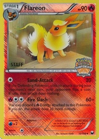 Flareon (12/108) (Regional Championship 2013 Promo Staff) [Black & White: Dark Explorers] | Exor Games Bridgewater