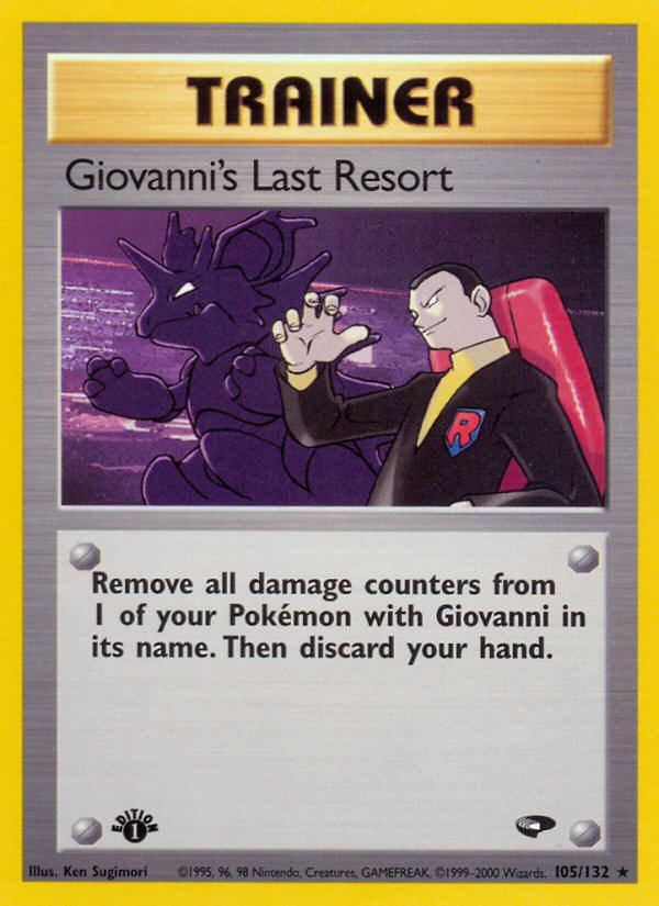 Giovanni's Last Resort (105/132) [Gym Challenge 1st Edition] | Exor Games Bridgewater