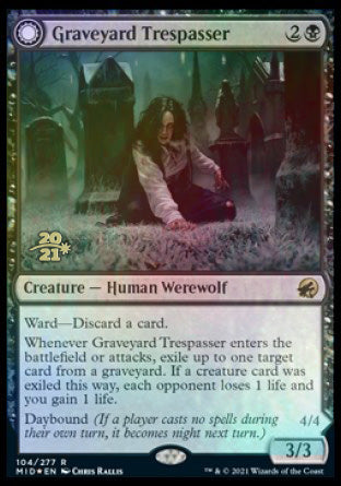 Graveyard Trespasser // Graveyard Glutton [Innistrad: Midnight Hunt Prerelease Promos] | Exor Games Bridgewater