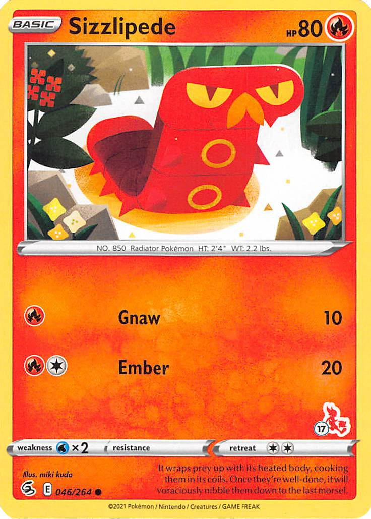 Sizzlipede (046/264) (Cinderace Stamp #17) [Battle Academy 2022] | Exor Games Bridgewater