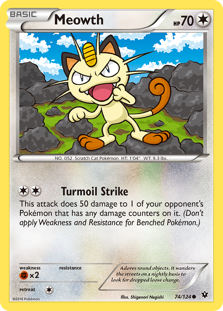 Meowth (74/124) [XY: Fates Collide] | Exor Games Bridgewater