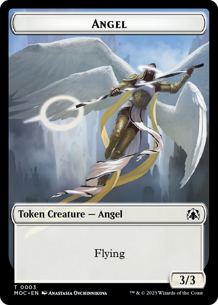 Angel (3) // Demon Double-Sided Token [March of the Machine Commander Tokens] | Exor Games Bridgewater