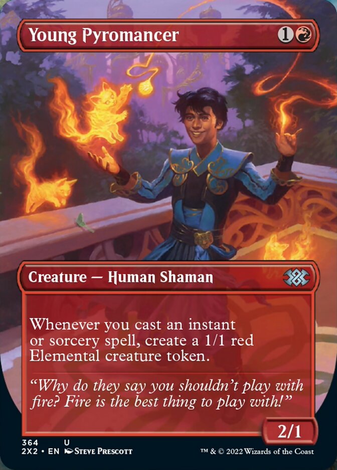 Young Pyromancer (Borderless Alternate Art) [Double Masters 2022] | Exor Games Bridgewater