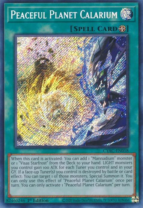 Peaceful Planet Calarium [CYAC-EN058] Secret Rare | Exor Games Bridgewater