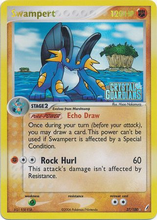 Swampert (27/100) (Stamped) [EX: Crystal Guardians] | Exor Games Bridgewater