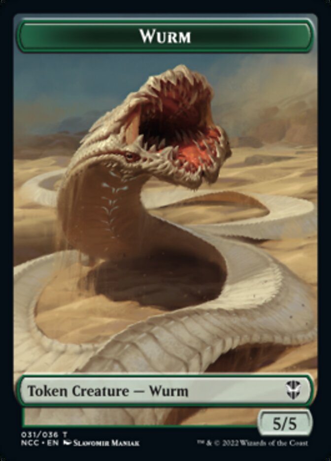 Elf Warrior // Wurm Double-sided Token [Streets of New Capenna Commander Tokens] | Exor Games Bridgewater